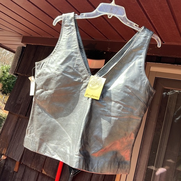 NWT REM Garson Gray Leather women’s top.soft, supple and gorgeous. - Picture 8 of 11